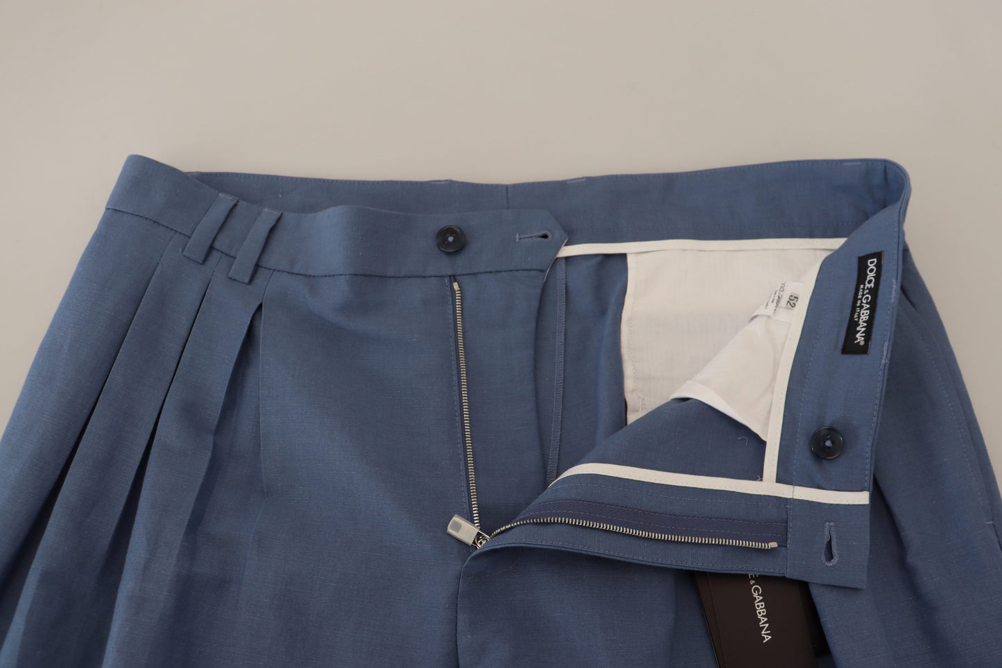 Dolce & Gabbana – Blaue Chinohose aus Leinen