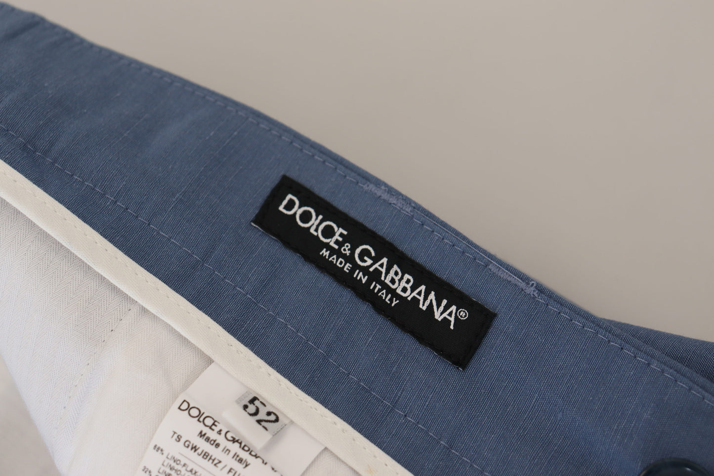 Dolce & Gabbana – Blaue Chinohose aus Leinen