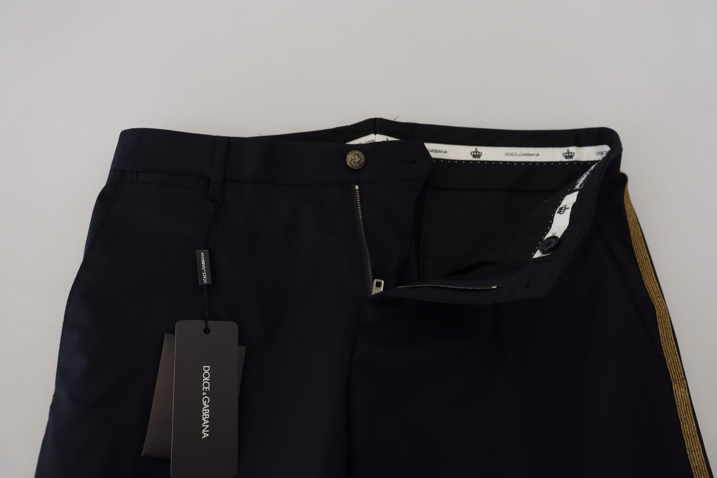 Dolce & Gabbana – Schmale Anzughose aus schwarzer Wolle