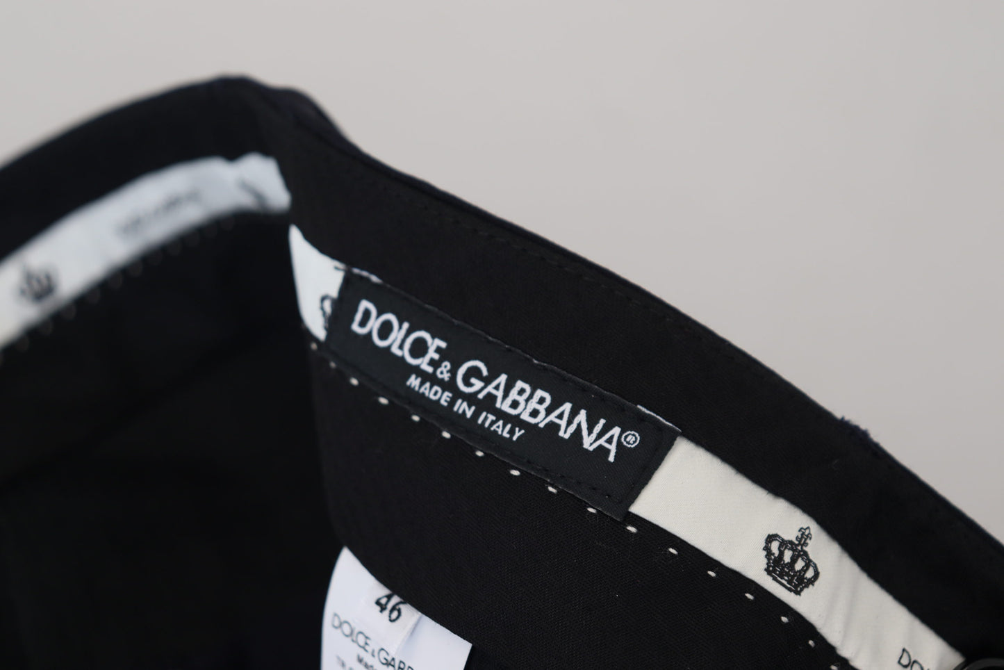 Dolce & Gabbana – Schmale Anzughose aus schwarzer Wolle
