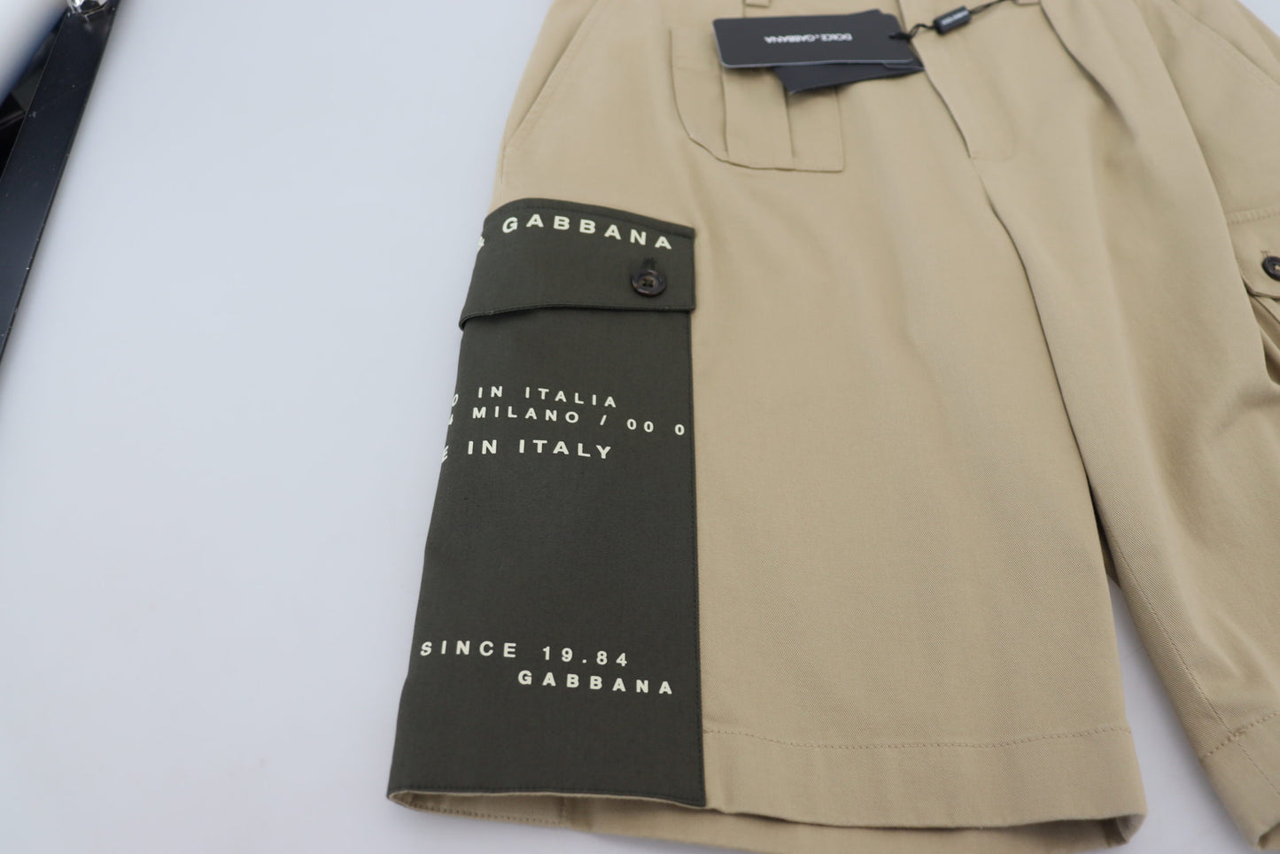 Dolce & Gabbana – Beige Cargo-Bermudashorts aus Baumwolle