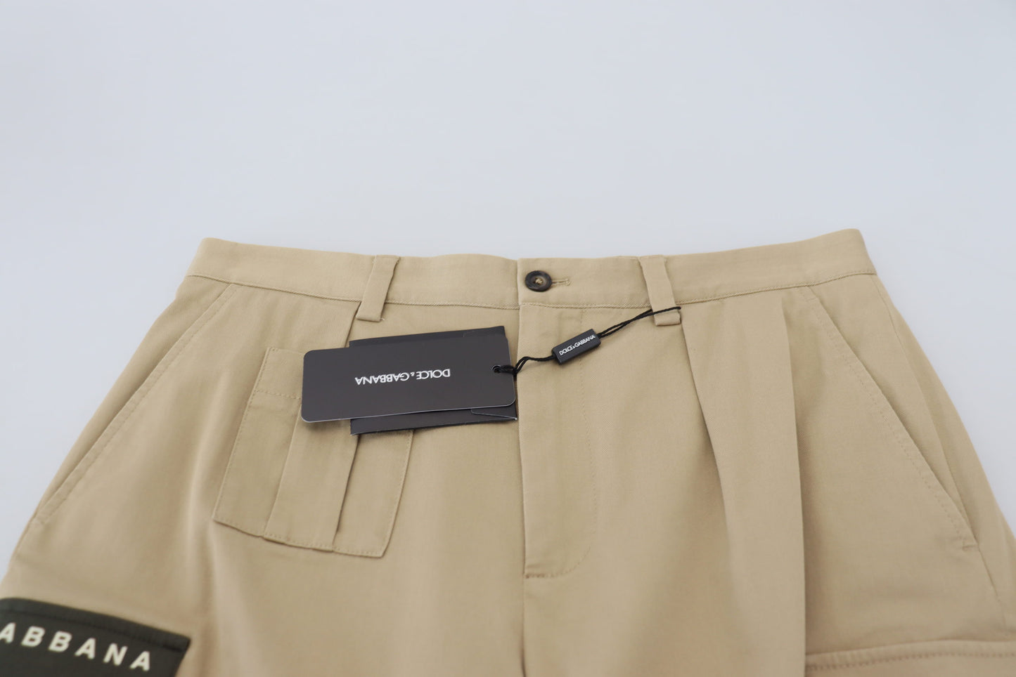 Dolce & Gabbana – Beige Cargo-Bermudashorts aus Baumwolle