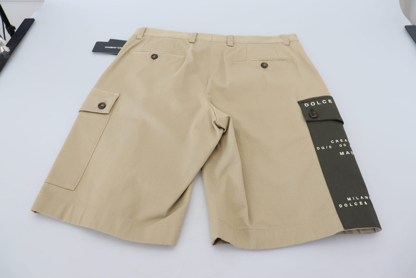 Dolce & Gabbana – Beige Cargo-Bermudashorts aus Baumwolle