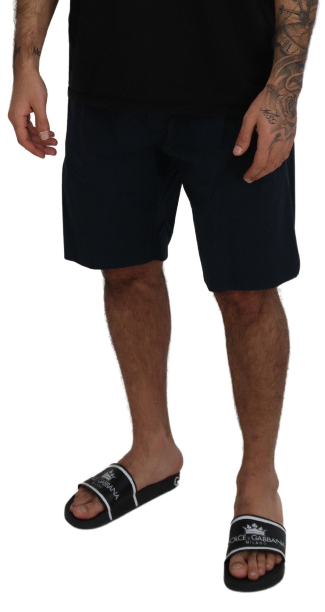 Dolce & Gabbana – Blaue Bermudashorts mit mittlerer Taille
