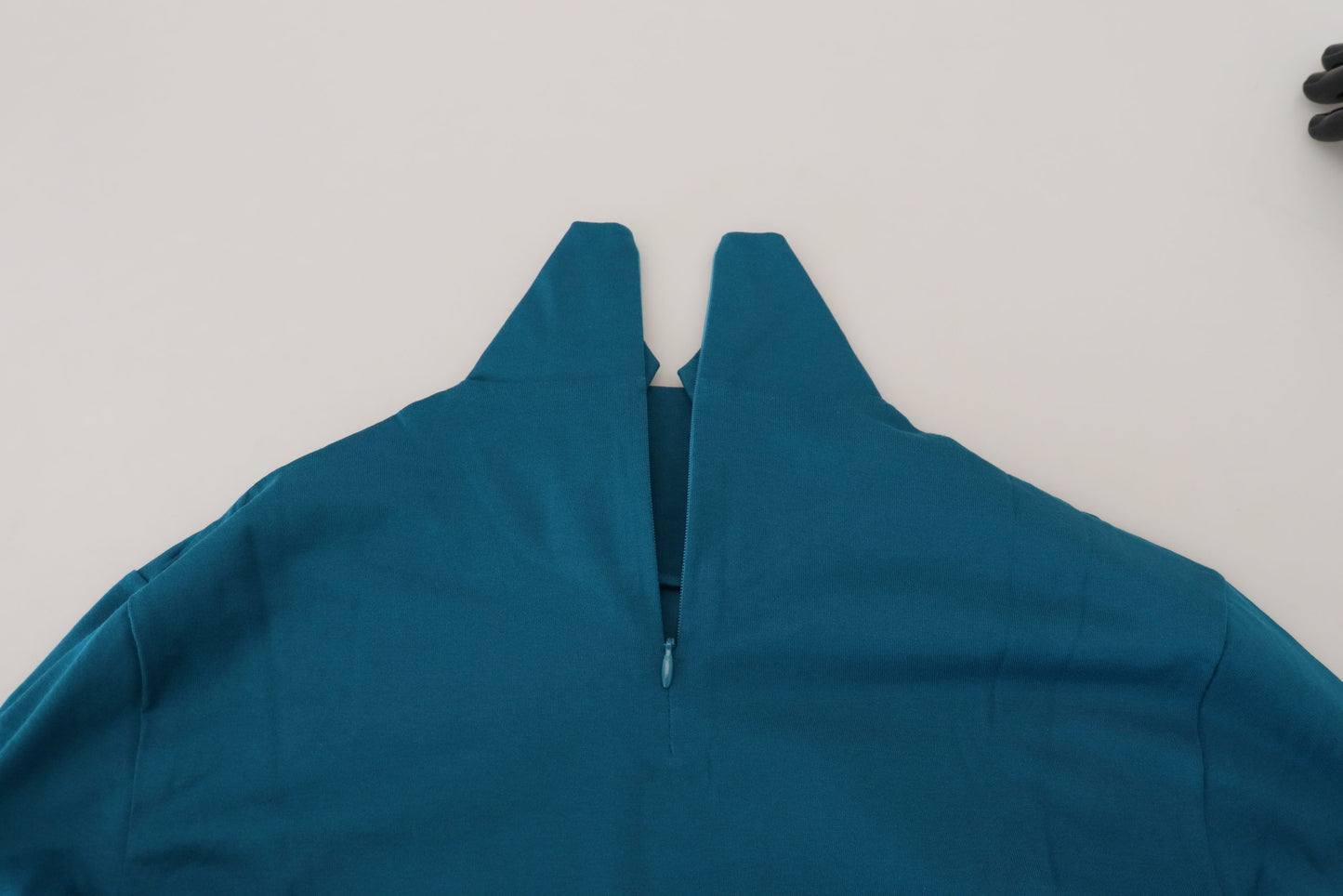 Dolce & Gabbana – Schmaler Pullover aus Baumwolle mit Kragen in Blau