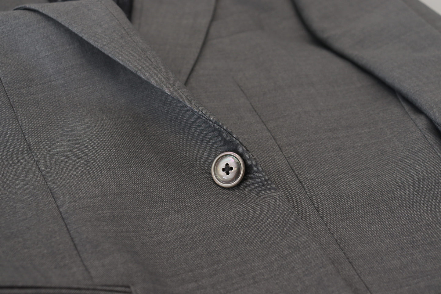 Dolce & Gabbana – Slim Fit-Jackenblazer aus grauer Wolle und Seide