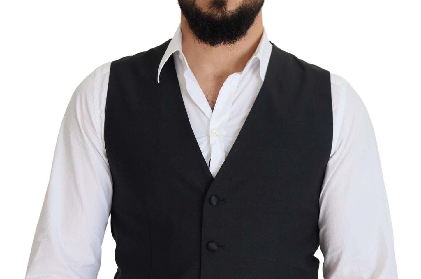 Dolce & Gabbana – Schwarze Weste aus Wollstretch