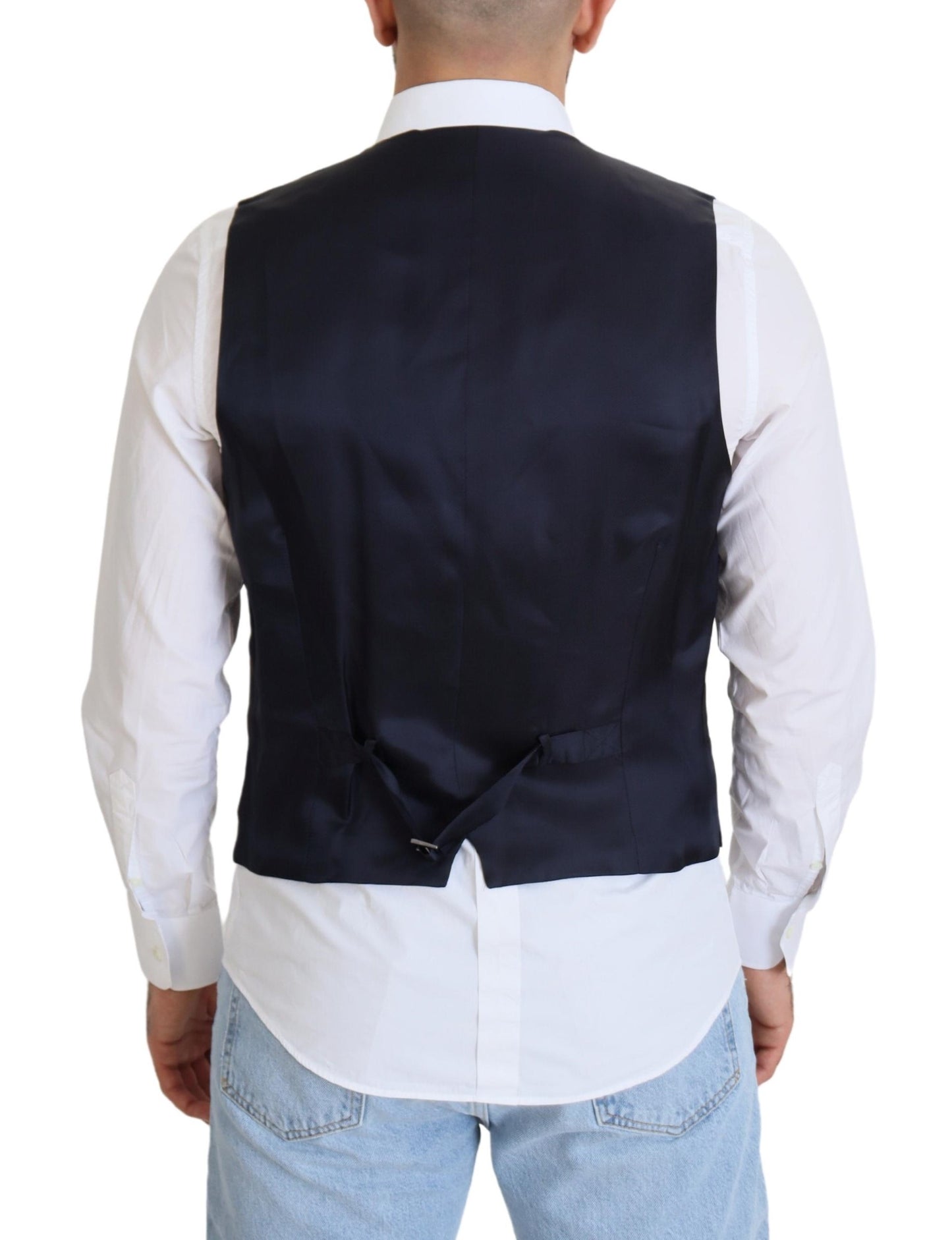 Dolce & Gabbana – Dunkelblaue Weste aus Wollstretch