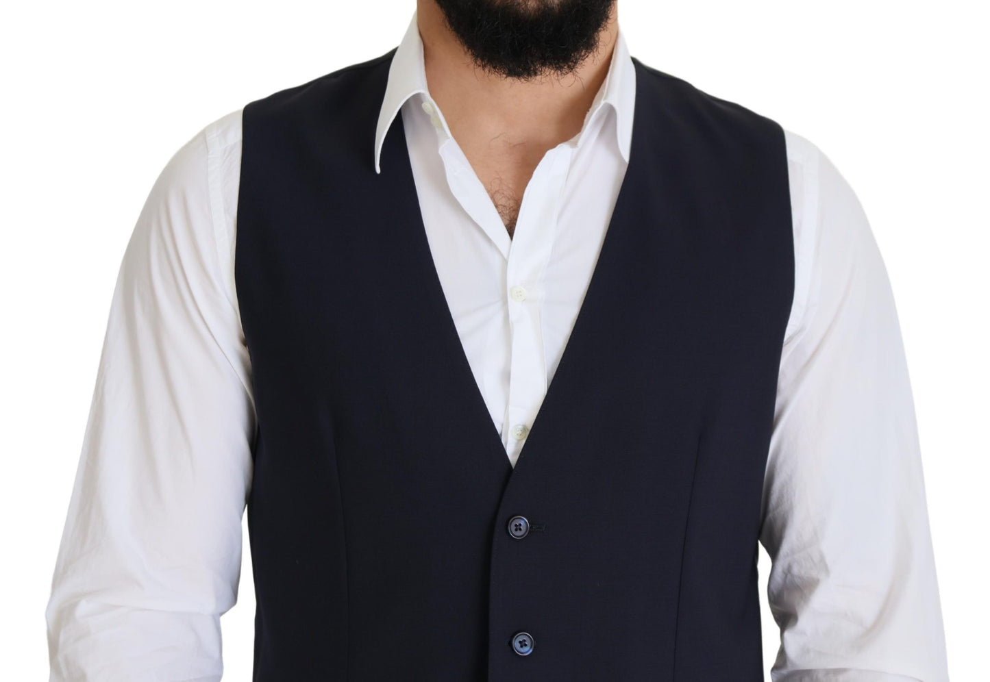 Dolce & Gabbana – Dunkelblaue Weste aus Wollstretch