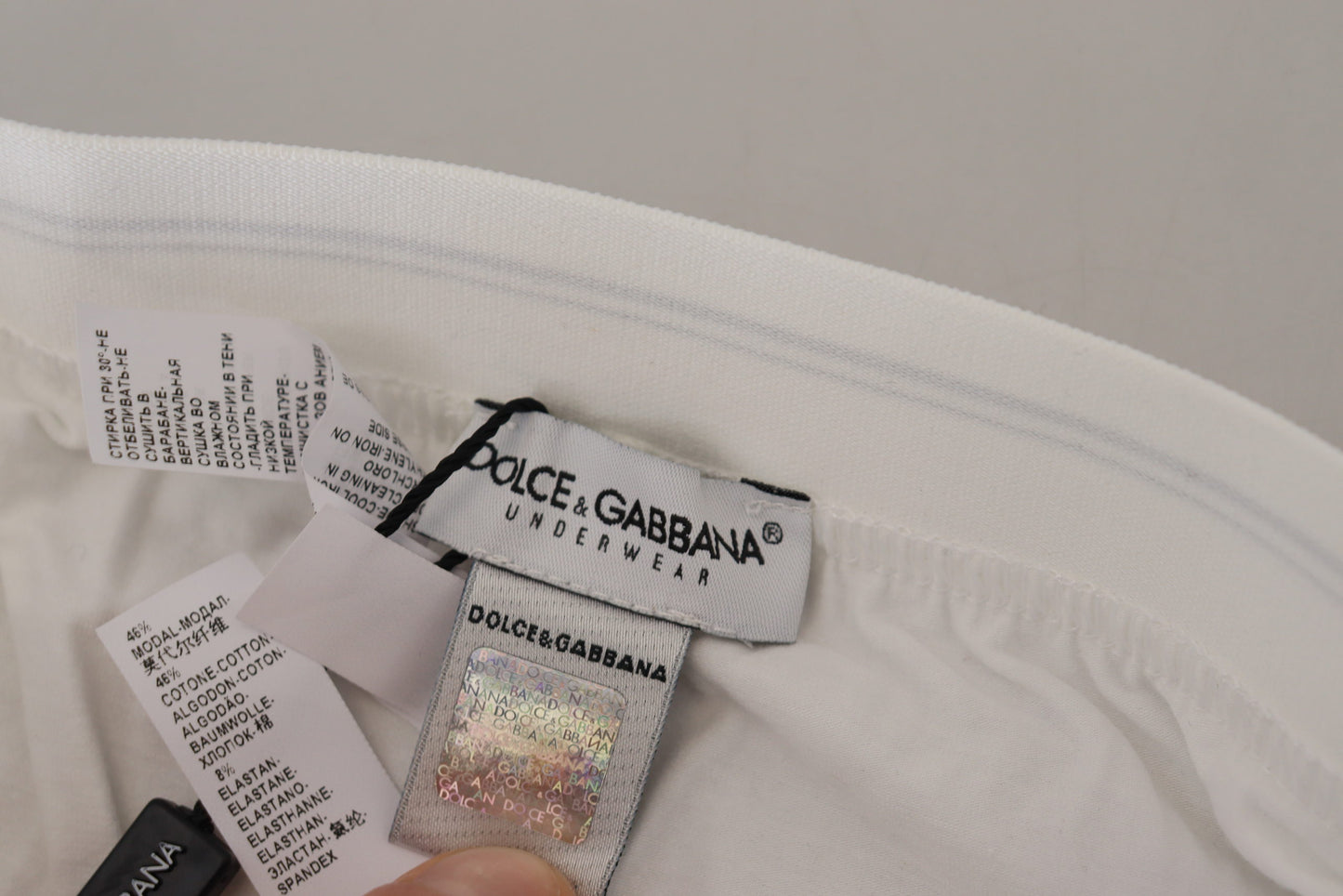 Dolce & Gabbana – Boxershorts aus weißer Baumwollmischung in normaler Größe