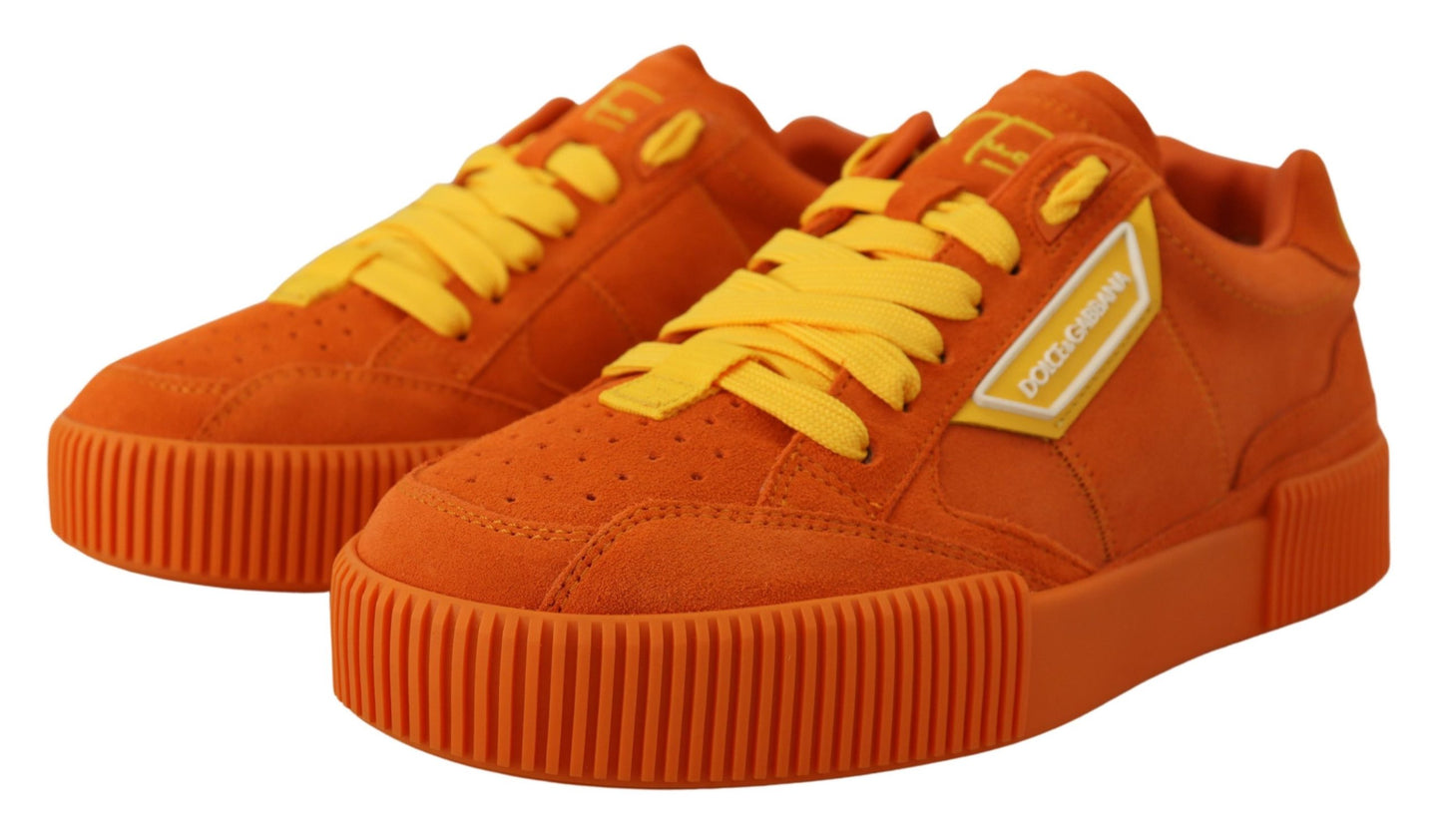 Dolce & Gabbana Orange Leder Pj Tucker Sneakers Schuhe