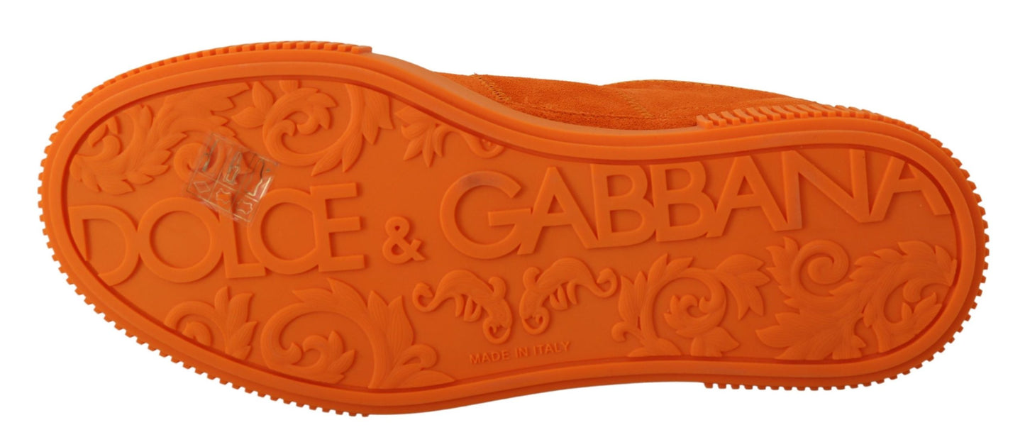 Dolce & Gabbana Orange Leder Pj Tucker Sneakers Schuhe