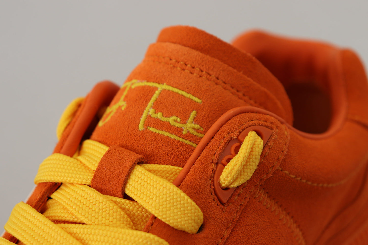 Dolce & Gabbana Orange Leder Pj Tucker Sneakers Schuhe