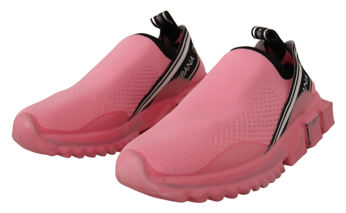 Dolce & Gabbana – Rosafarbene, niedrige Slip-On-Sneaker in Sorrento-Optik