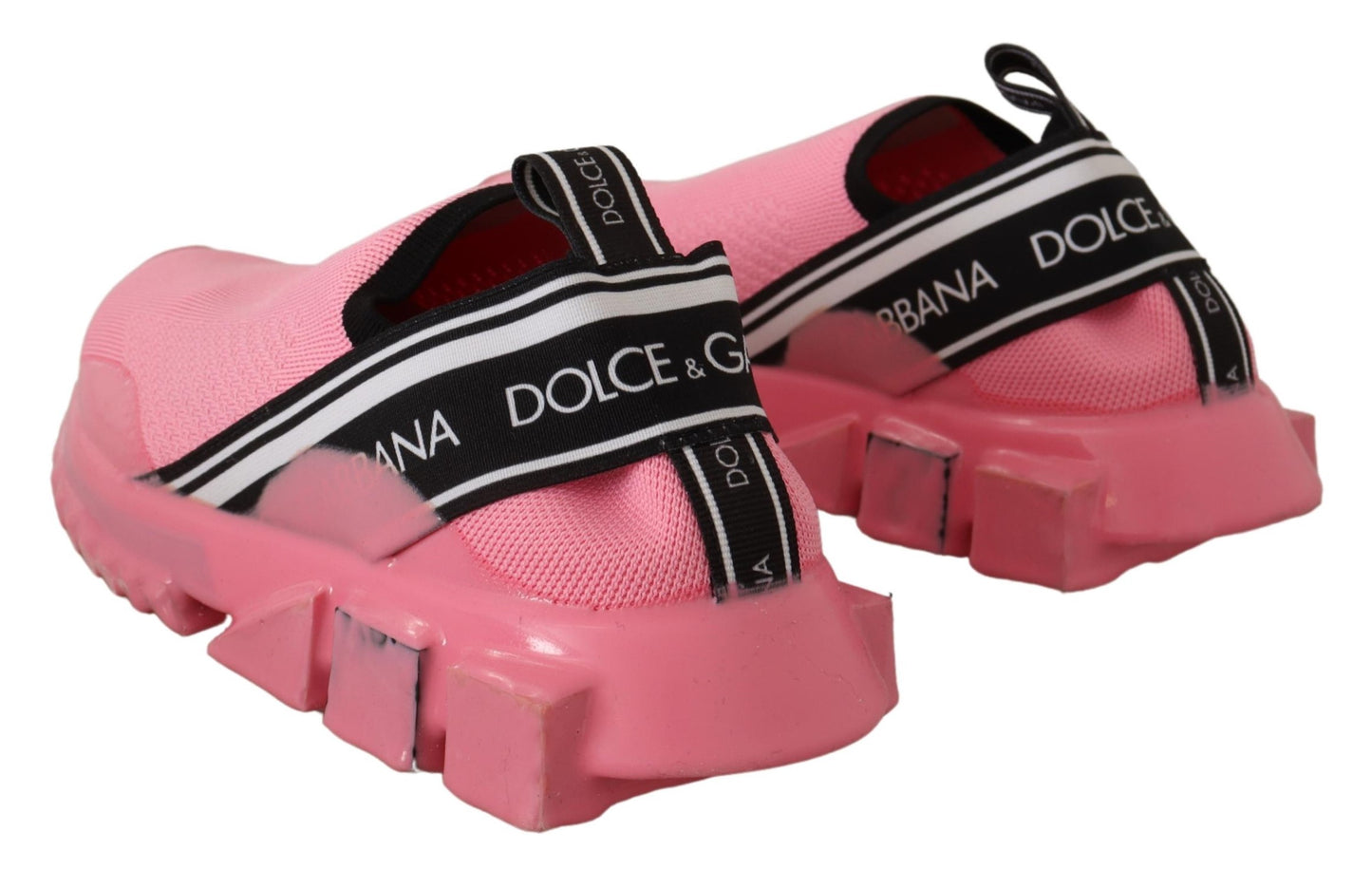 Dolce & Gabbana – Rosafarbene, niedrige Slip-On-Sneaker in Sorrento-Optik
