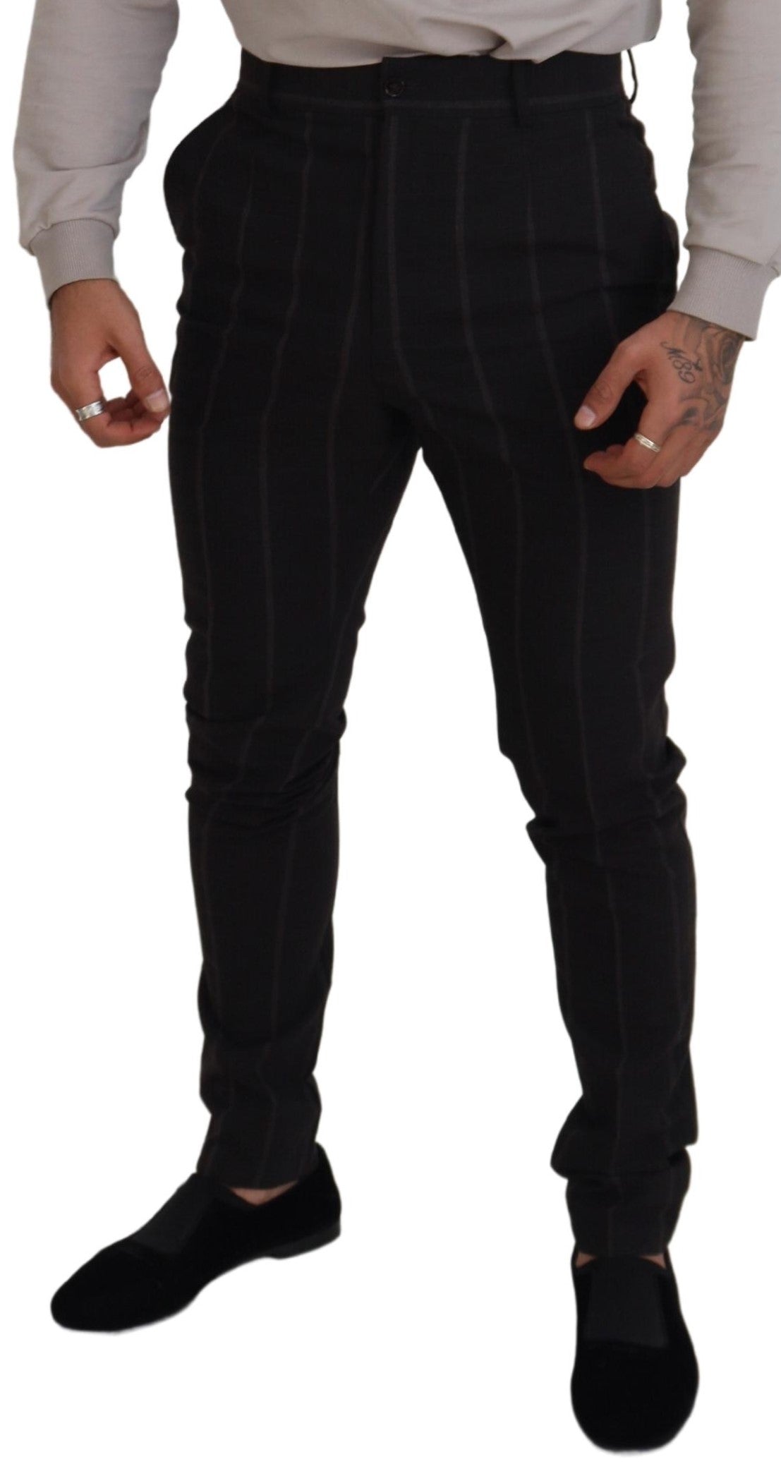 Dolce & Gabbana – Schwarze Chinohose aus Wolle für Herren