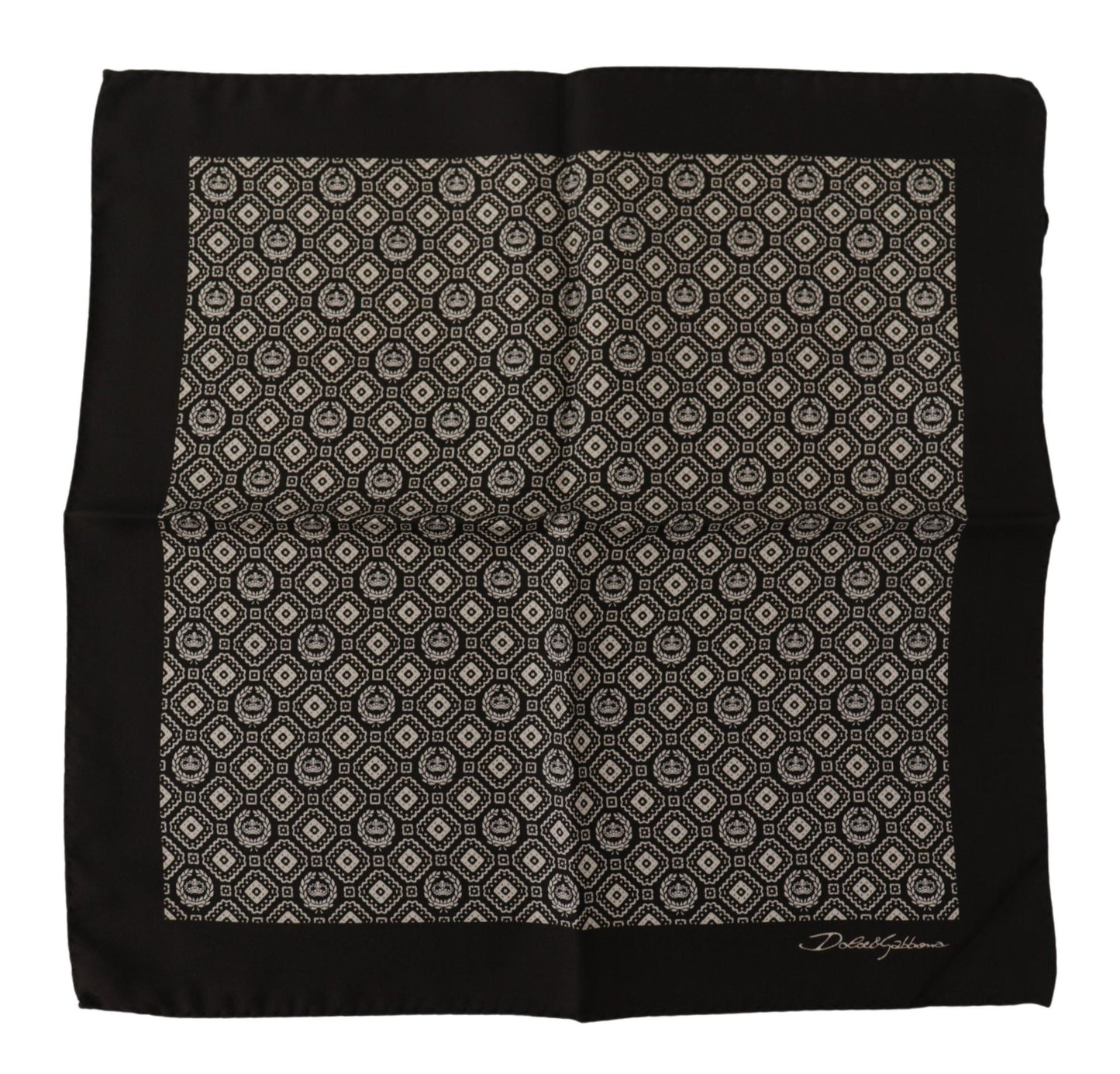 Dolce & Gabbana – Quadratisches Taschentuch mit schwarzem DG-Logomuster