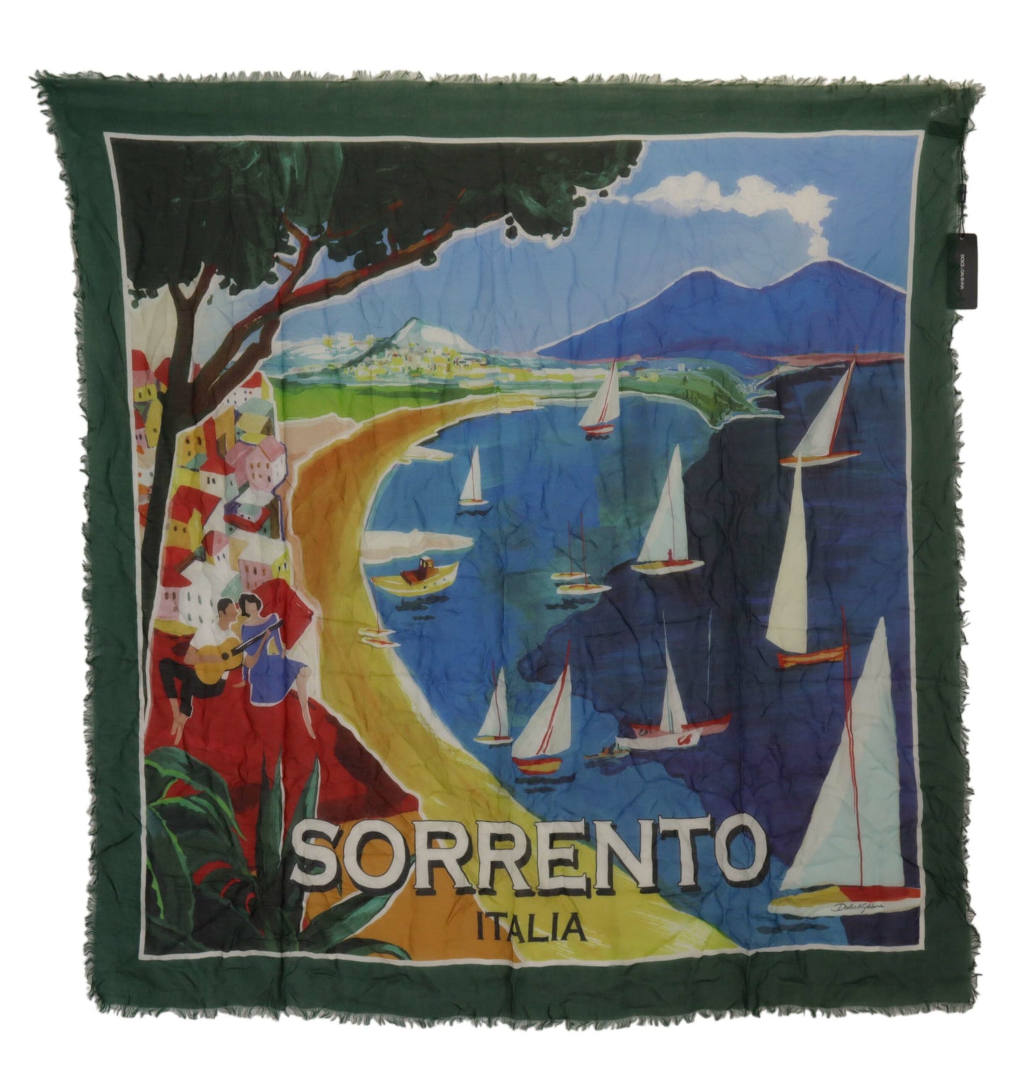 Dolce & Gabbana Mehrfarbiger Sorrento DG Schal mit Fransen