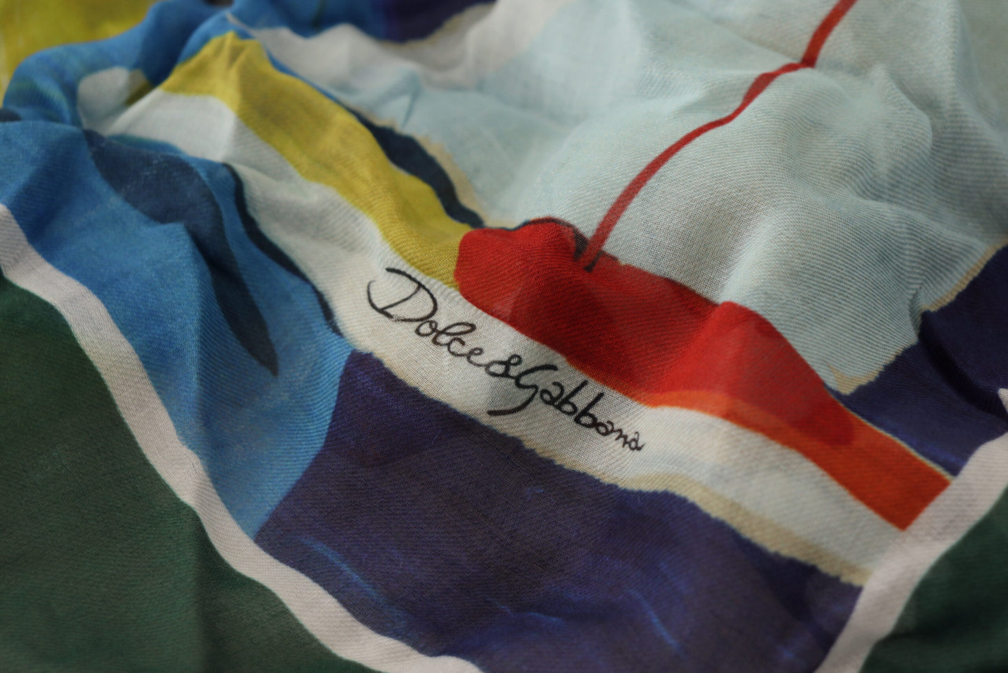 Dolce & Gabbana Mehrfarbiger Sorrento DG Schal mit Fransen