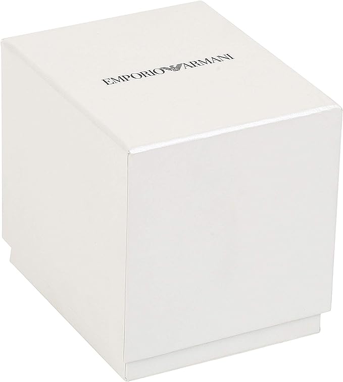 Emporio Armani – Elegante zweifarbige Armbanduhr mit Kristallpavé