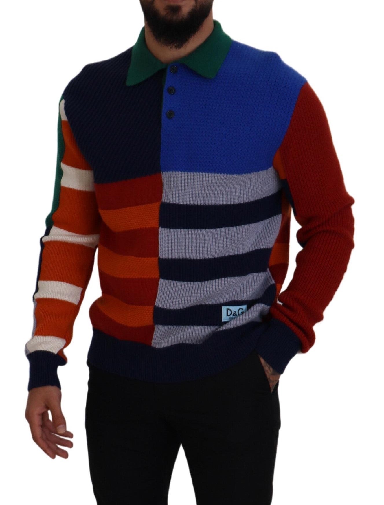 Dolce & Gabbana Wollpullover mit mehrfarbigen Streifen