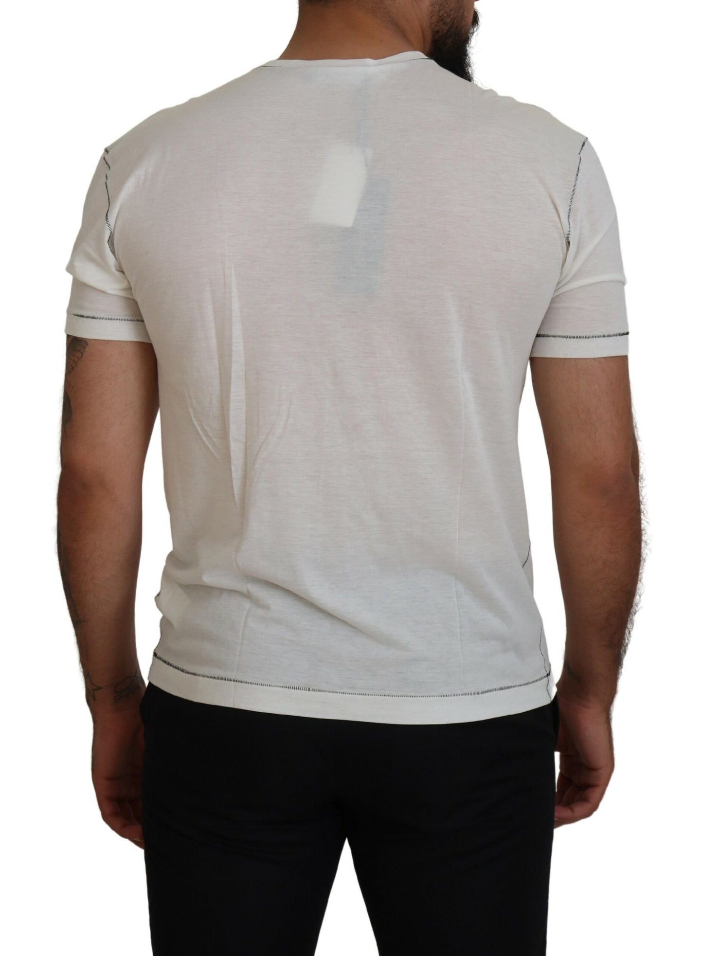 Dolce & Gabbana – Weißes bedrucktes Kurzarm-T-Shirt für Herren