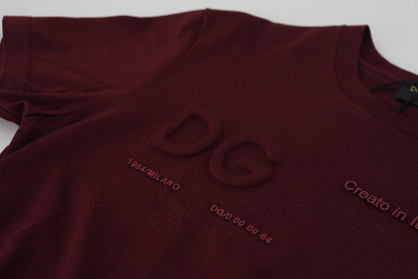 Dolce & Gabbana – Kastanienbraunes, bedrucktes T-Shirt mit kurzen Ärmeln für Herren