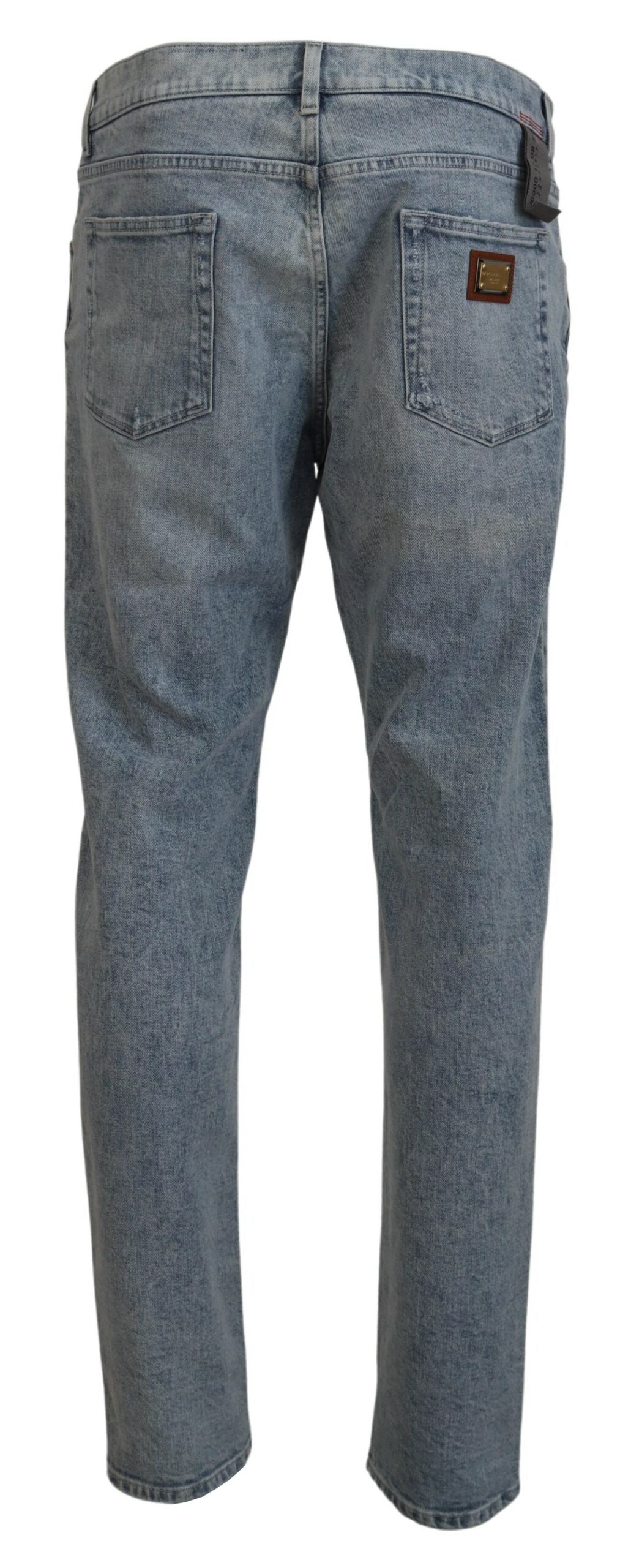 Dolce & Gabbana – Slim Fit-Jeans aus Baumwolldenim in blauer Waschung