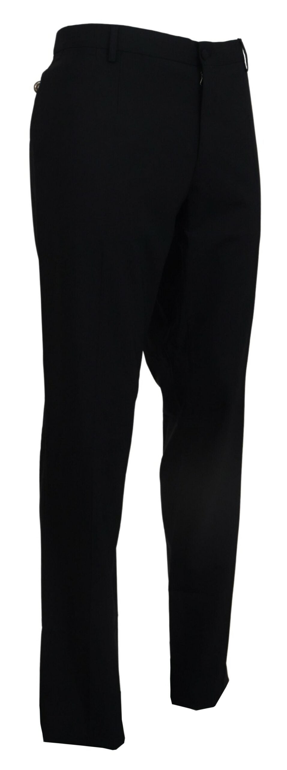 Dolce & Gabbana – Schwarze, formelle Slim-Fit-Hose aus Stretchwolle
