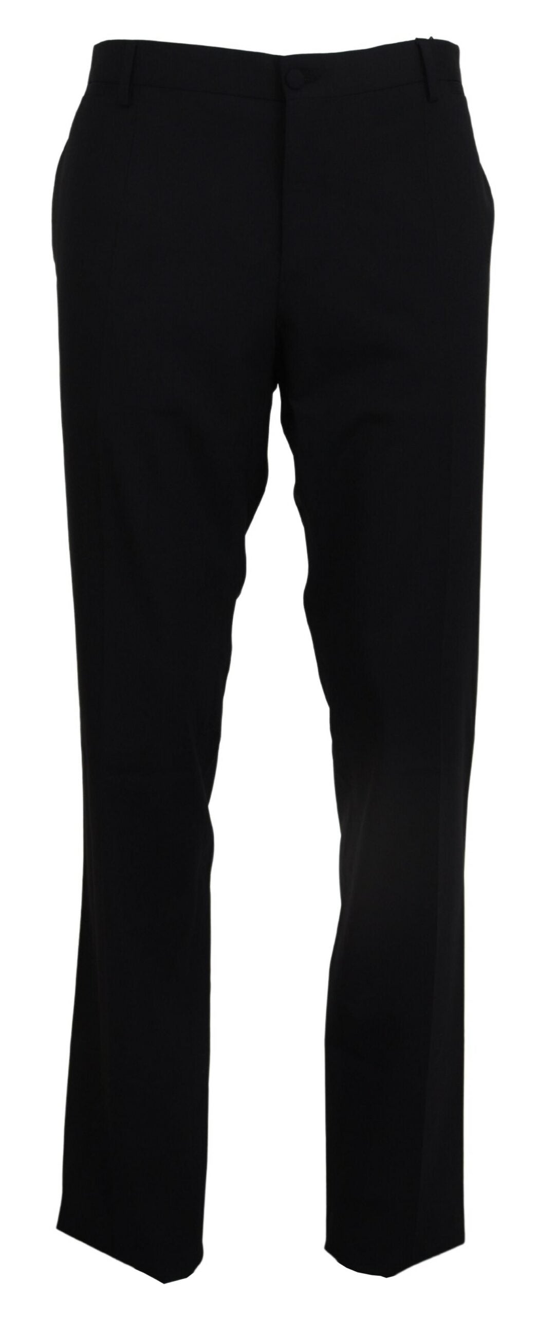 Dolce & Gabbana – Schwarze, formelle Slim-Fit-Hose aus Stretchwolle