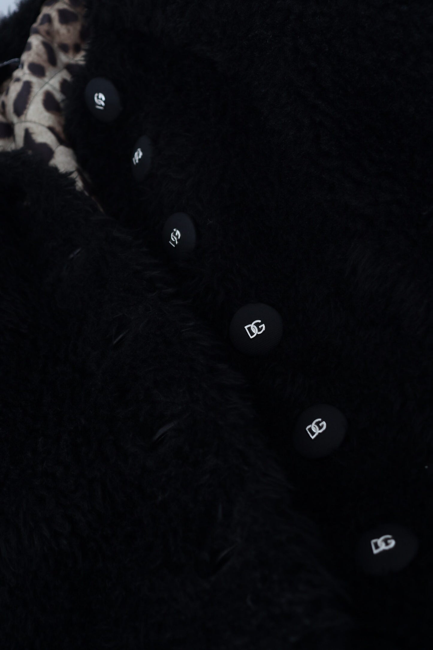 Dolce & Gabbana – Schwarze Kunstpelzjacke aus Kaschmirmischung