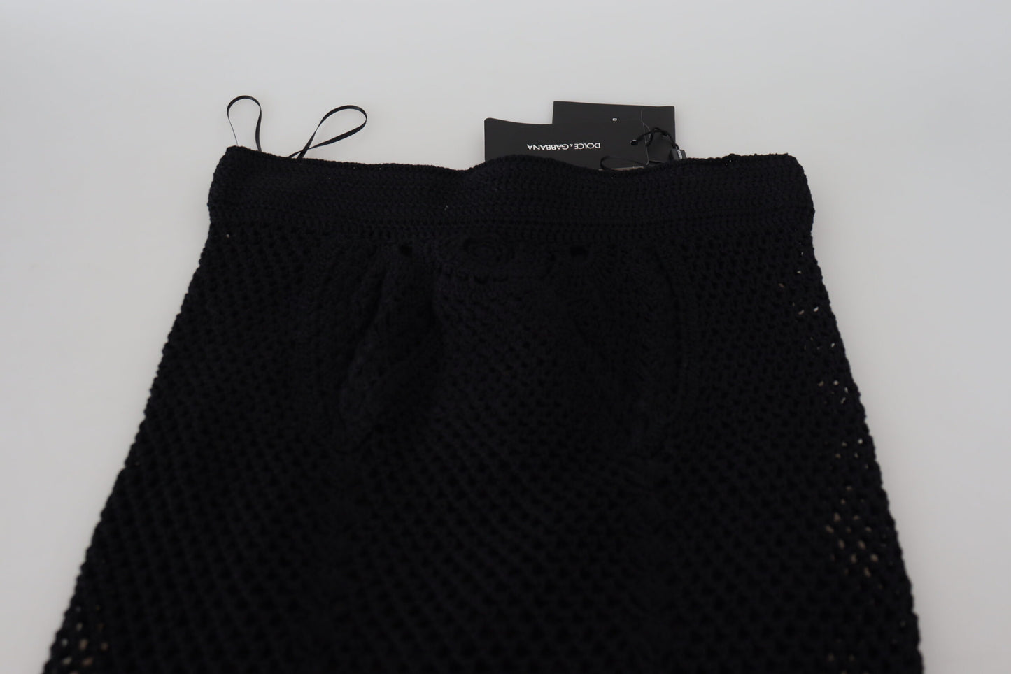 Dolce & Gabbana – Schwarzer Meerjungfrauenrock aus gestrickter Baumwolle mit hoher Taille