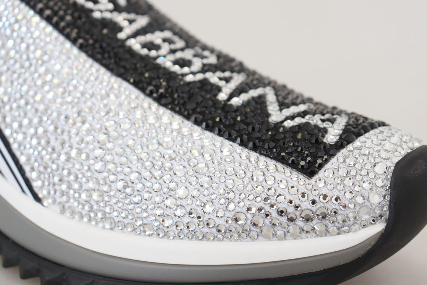 Dolce & Gabbana Silber Strass Sorrento Sneakers Schuhe