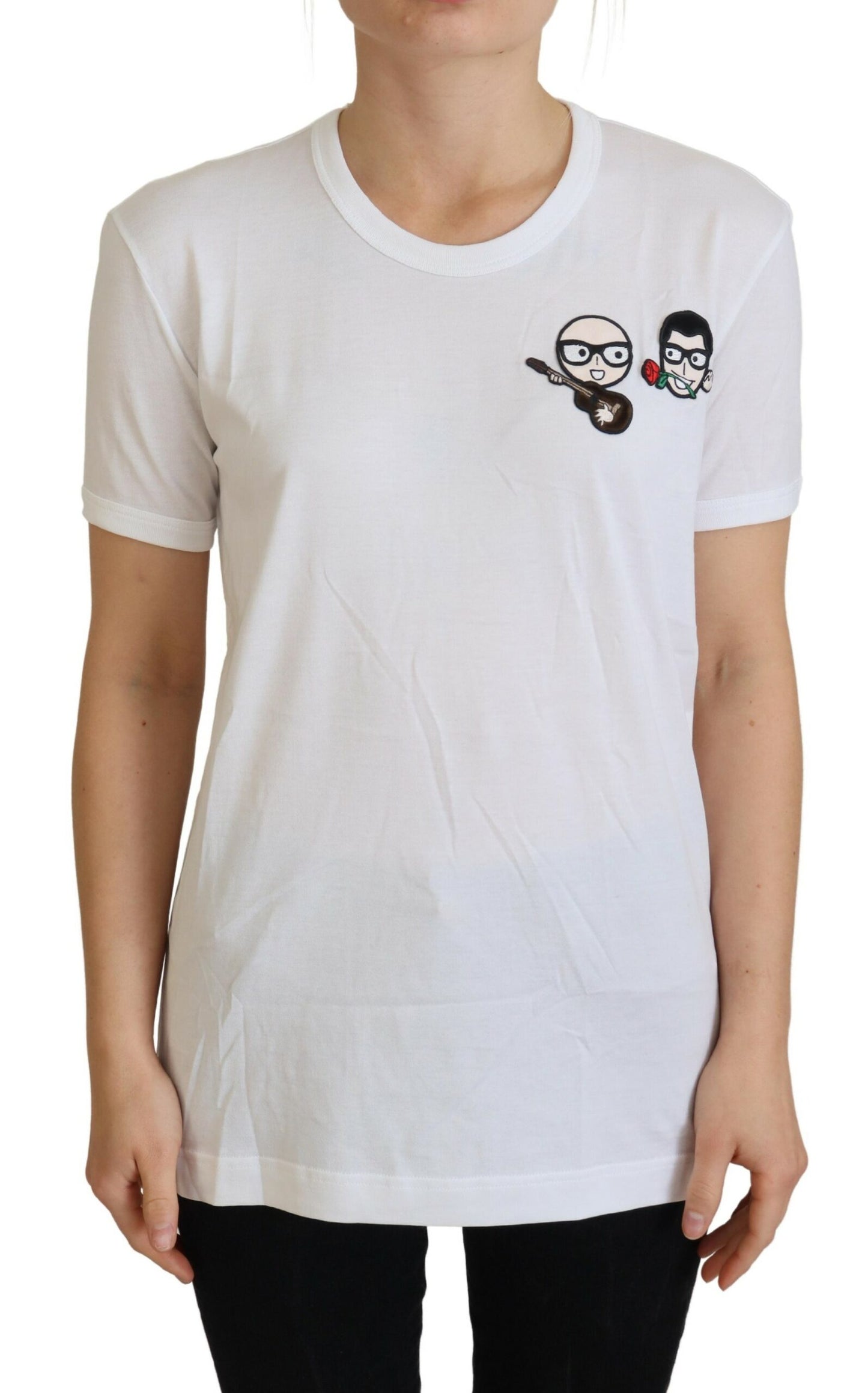 Dolce & Gabbana Weißes #dgfamily Baumwoll-T-Shirt mit Rundhalsausschnitt