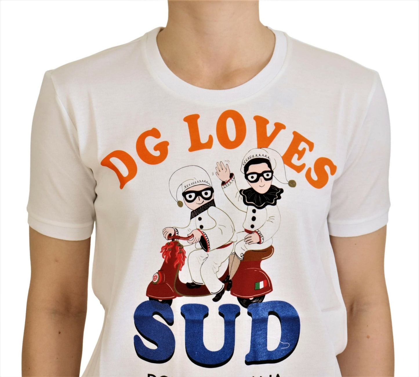 Dolce & Gabbana – Weißes Baumwoll-T-Shirt „DG Loves SUD“
