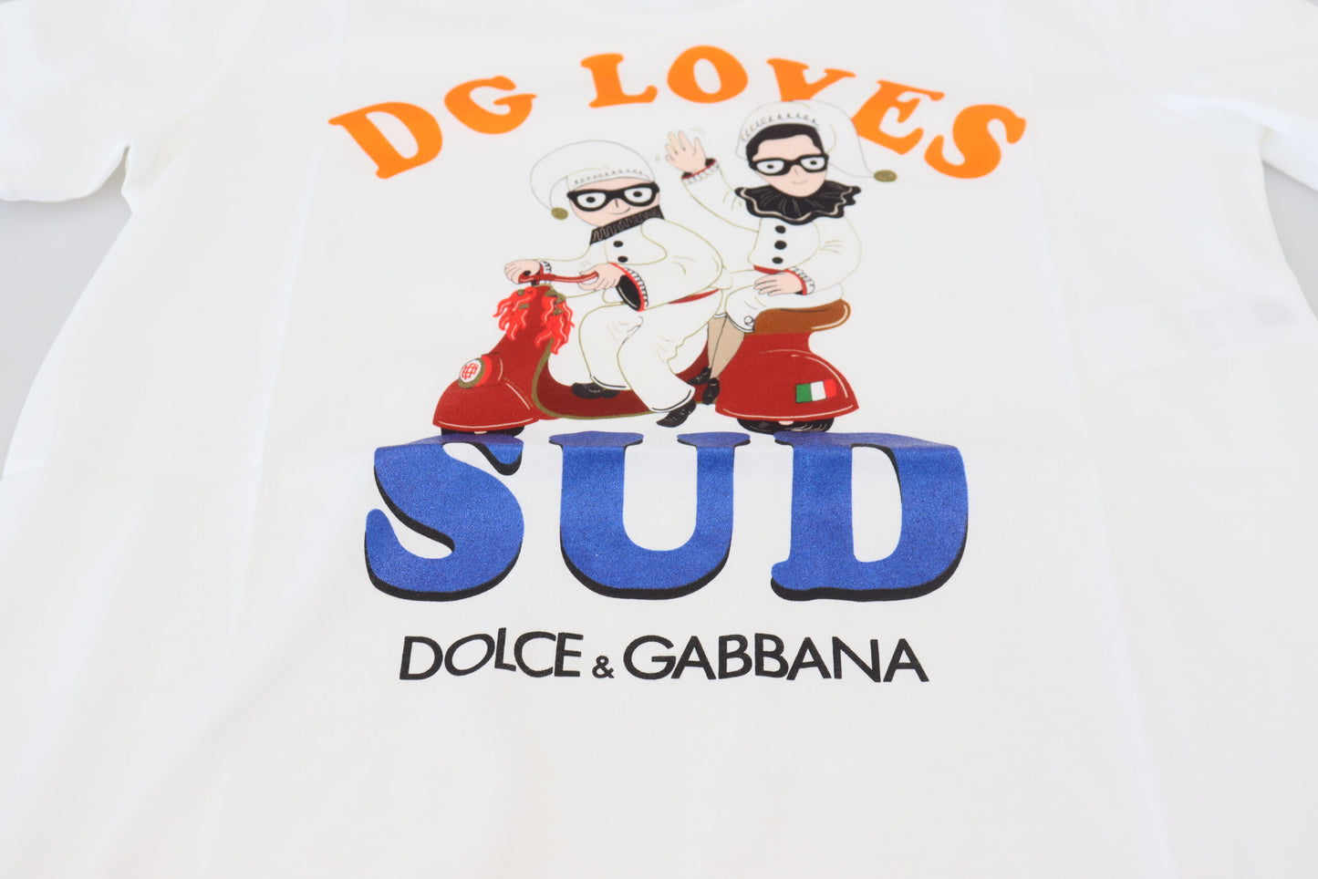 Dolce & Gabbana – Weißes Baumwoll-T-Shirt „DG Loves SUD“