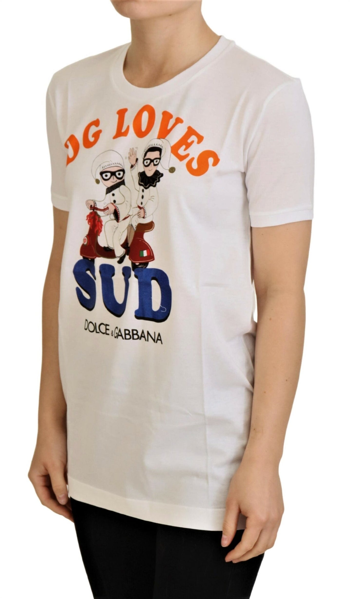 Dolce & Gabbana – Weißes Baumwoll-T-Shirt „DG Loves SUD“