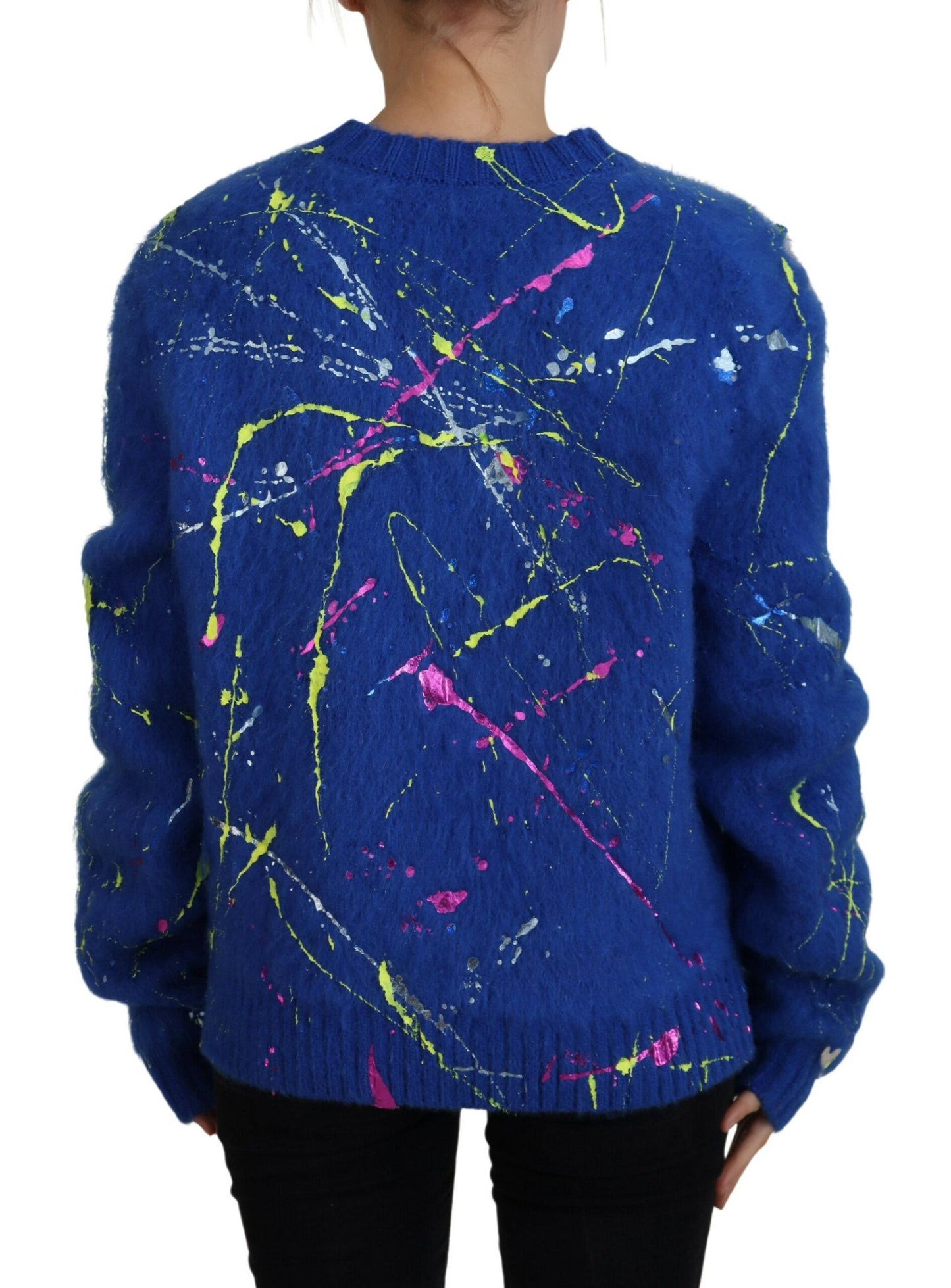 Dolce & Gabbana Blauer Color Splash Mohair-Cardigan