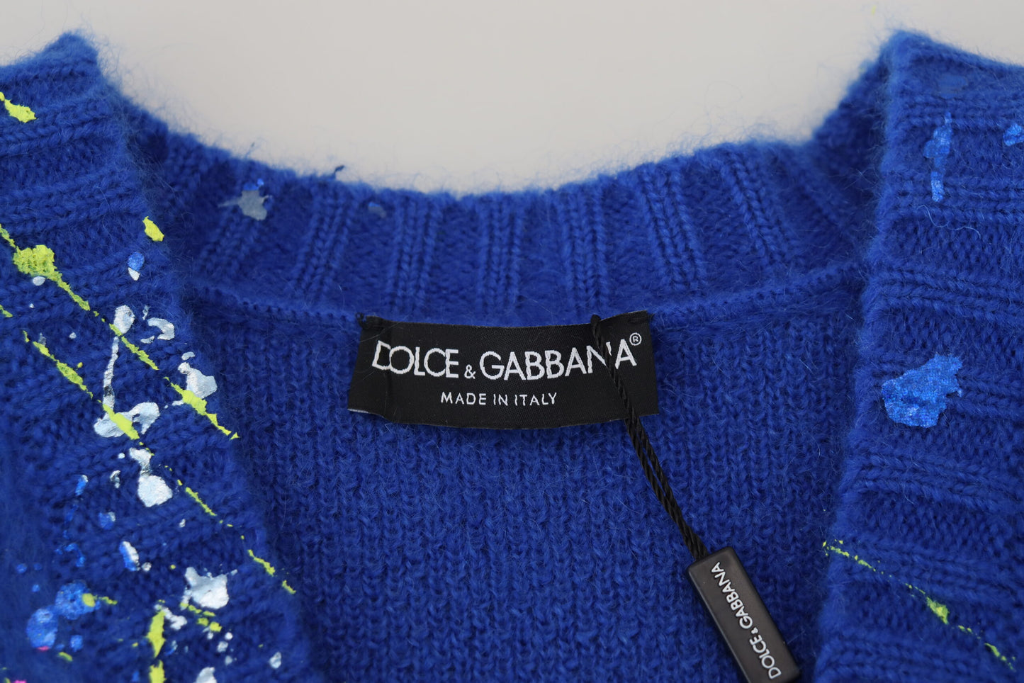 Dolce & Gabbana Blauer Color Splash Mohair-Cardigan