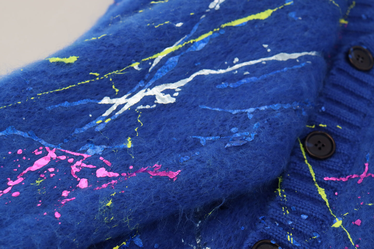 Dolce & Gabbana Blauer Color Splash Mohair-Cardigan