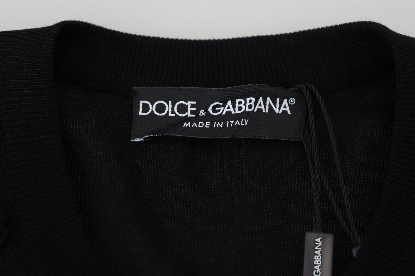 Dolce & Gabbana – Schwarzer Cardigan mit Blumenspitze und Knöpfen