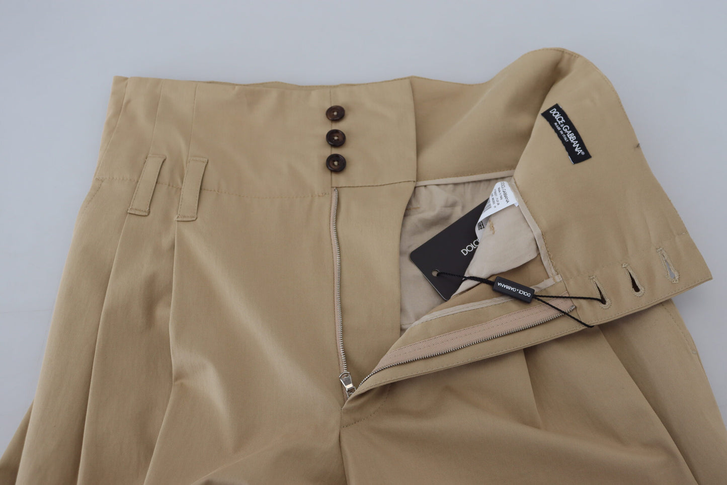 Dolce & Gabbana – Karottenhose aus brauner Baumwolle mit hoher Taille