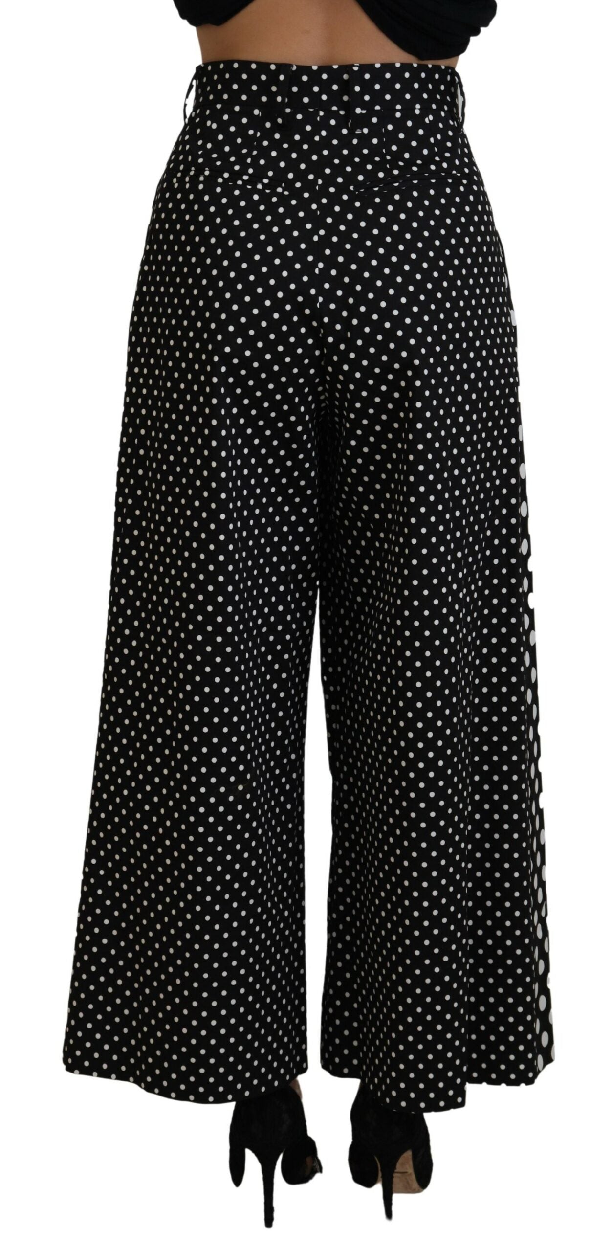 Dolce & Gabbana – Mehrfarbige Hose mit Tupfenmuster und hoher Taille