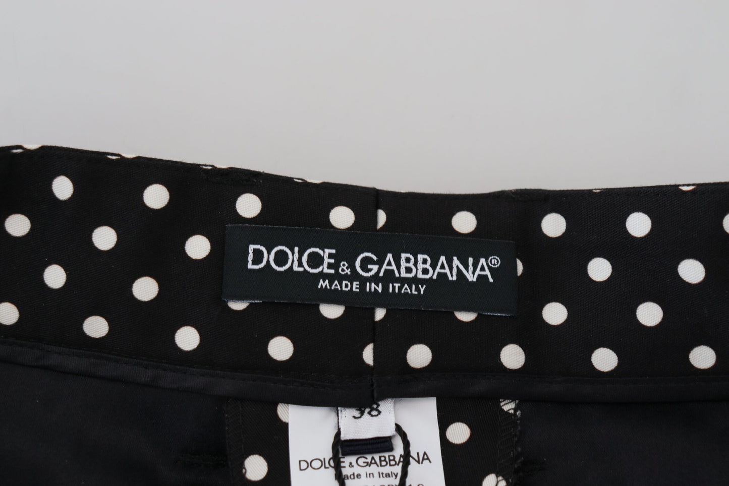 Dolce & Gabbana – Mehrfarbige Hose mit Tupfenmuster und hoher Taille