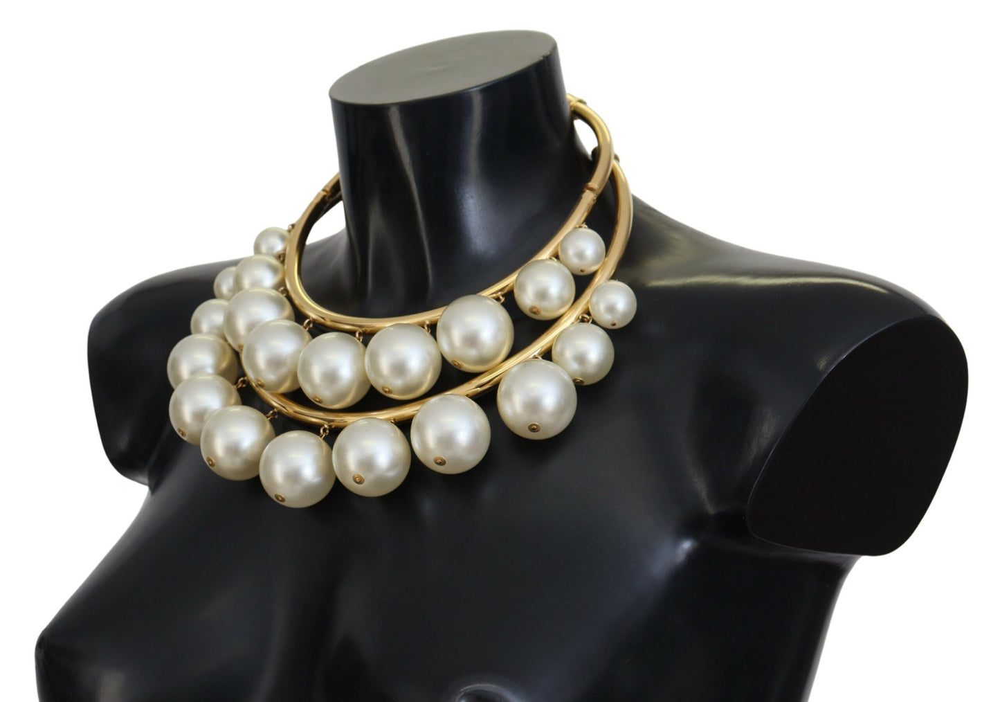 Dolce & Gabbana – Choker-Halskette aus Messing mit weißer Kunstperle