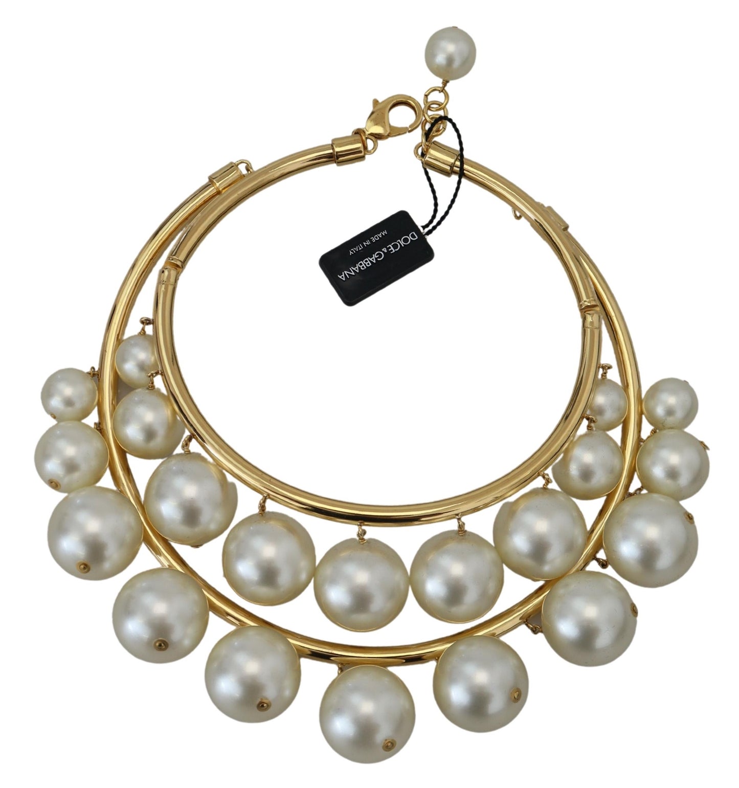 Dolce & Gabbana – Choker-Halskette aus Messing mit weißer Kunstperle