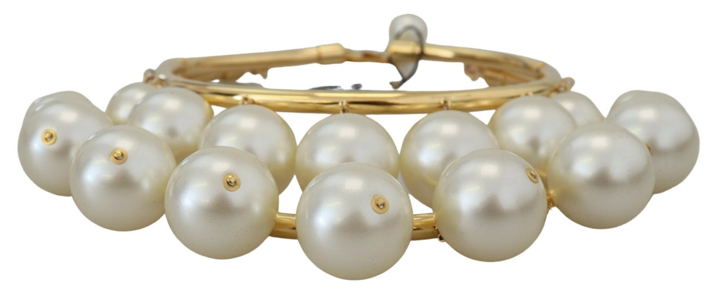 Dolce & Gabbana – Choker-Halskette aus Messing mit weißer Kunstperle