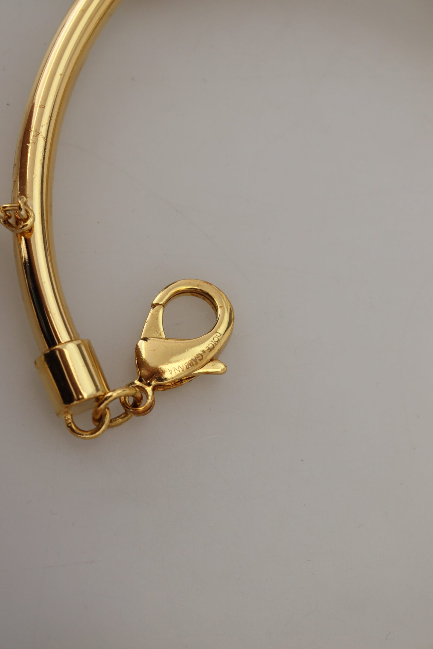 Dolce & Gabbana – Choker-Halskette aus Messing mit weißer Kunstperle