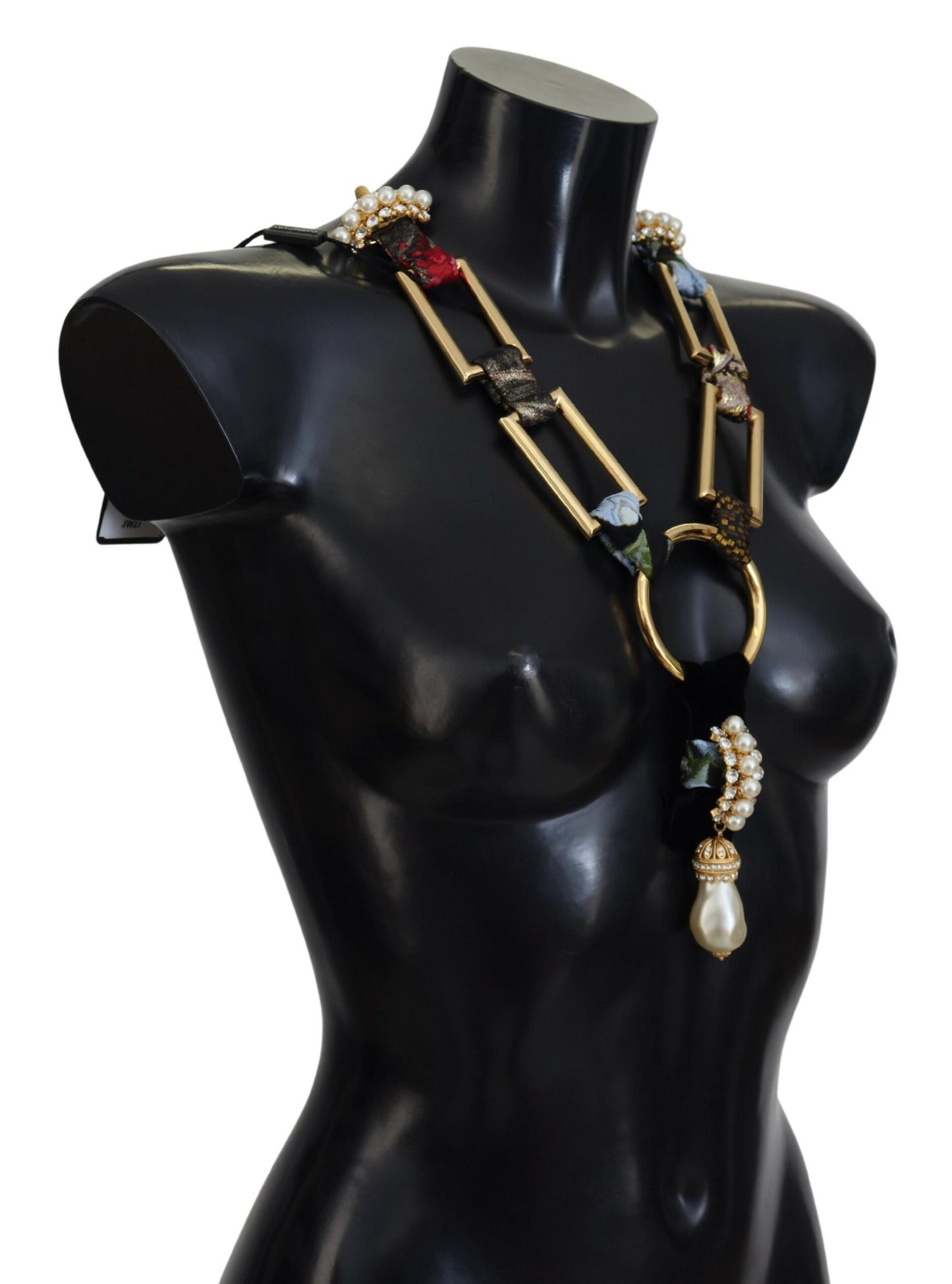 Dolce & Gabbana – Statement-Halskette „Sicily“ aus goldenem Messing mit Kristallen