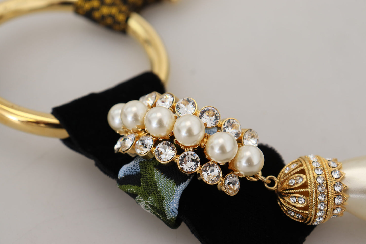 Dolce & Gabbana – Statement-Halskette „Sicily“ aus goldenem Messing mit Kristallen
